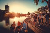Sonnenuntergang Donaukanal Sommer Wien
